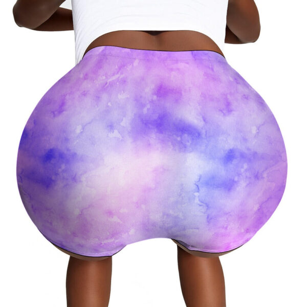 Purple Tie Dye Ladies Shorts - Image 2