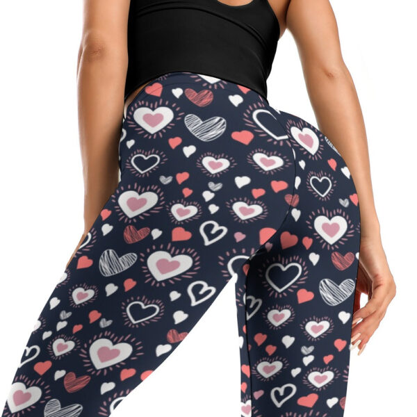 Colorful Hearts Soft Ladies Tight Yoga Pants - Image 6
