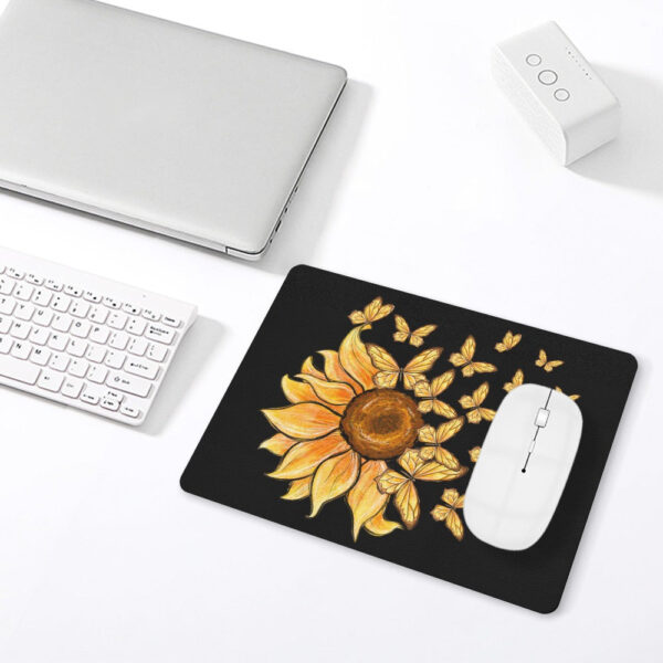 Sunflower Butterflies Leather Mouse Pad - Image 2