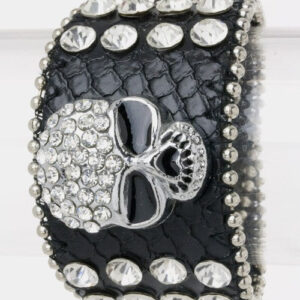 Crystal Skull Leather Bracelet