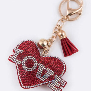 LOVE Crystal Heart Key Chain