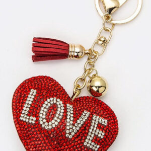 Crystal LOVE Heart Key Charm
