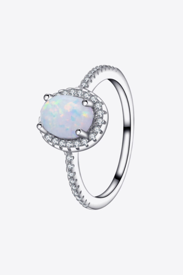 Opal 925 Sterling Silver Halo Ring - Image 4