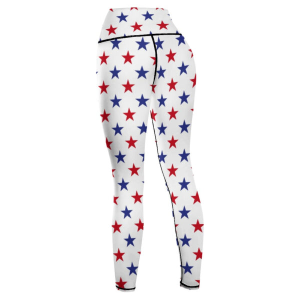 Patriotic Stars Women's Comfort Sports Yoga Pants - Image 7