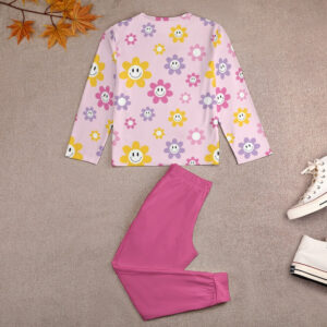 Floral Smiley Girl's Pajama Set