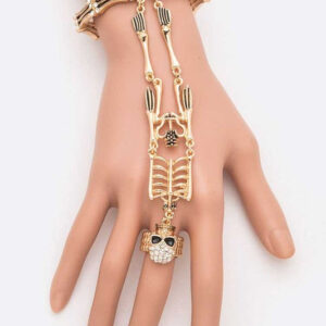 Crystal Skeleton Iconic Palm Bracelet Ring Set