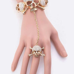 Crystal Skull Bangle Ring Set