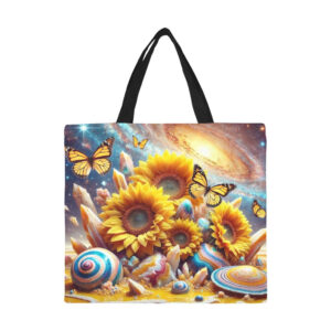 Sunflowers All Over Print Canvas Tote Bag - Large