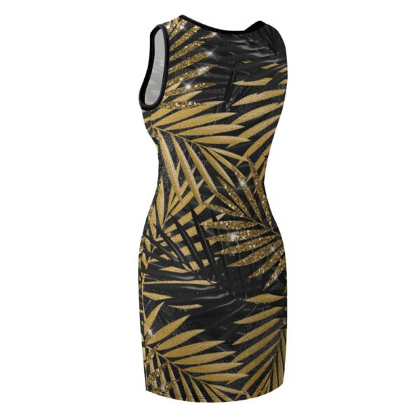 Leafy Slim Fit Sleeveless Tank Dress - Image 4