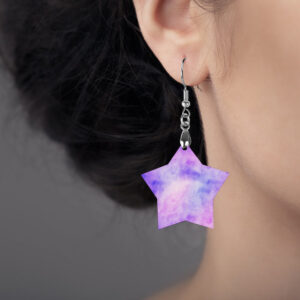 Wooden Tie Dye Earrings