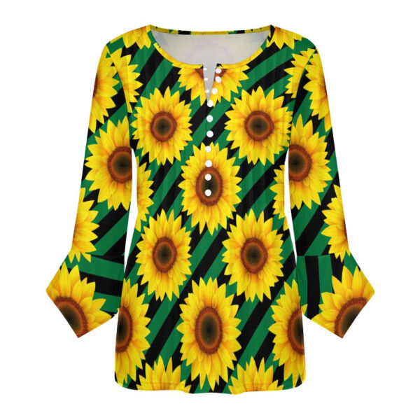 Sunflower Ruffled Petal Sleeve Top - Image 3