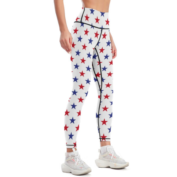 Patriotic Stars Women's Comfort Sports Yoga Pants - Image 5