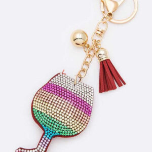 Mix Color Wine Glass Iconic Key Chain