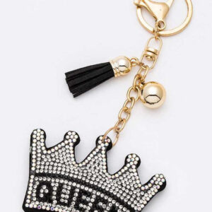 Queen Crown Rhinestone Pillow Key Chain