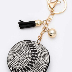 Rhinestone Baseball Pillow Key Chain