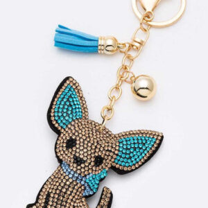 Chihuahua Rhinestone Pillow Key Chain