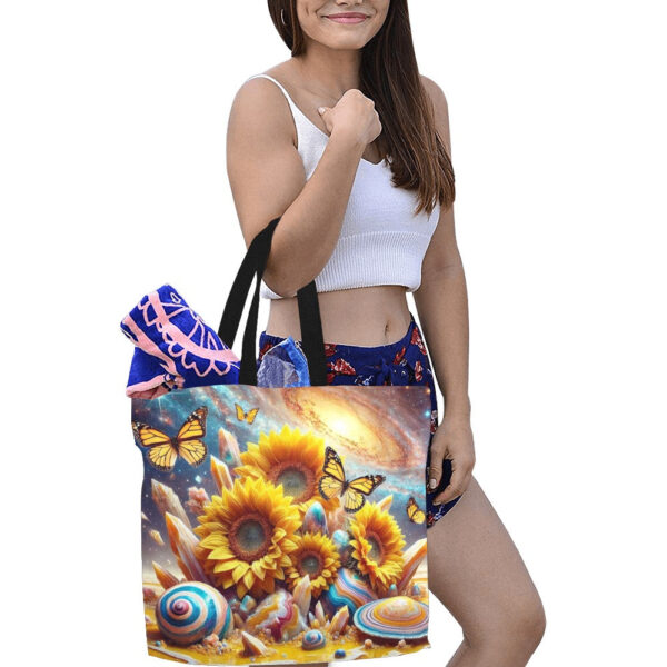 Sunflowers All Over Print Canvas Tote Bag - Large - Image 2