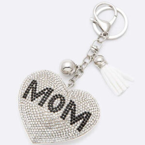 Clear MOM Crystal Pillow Key Chain