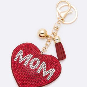 MOM Crystal Pillow Key Chain