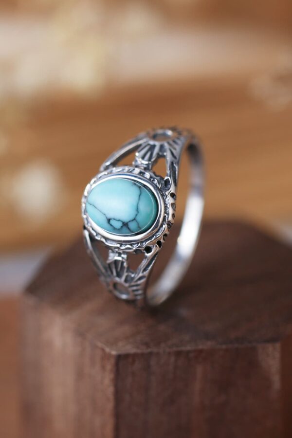 Turquoise 925 Sterling Silver Ring - Image 5