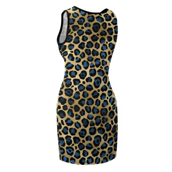 Blue Leopard Slim Fit Sleeveless Tank Dress - Image 3