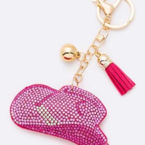 Pink Cowgirl Hat Stone Pillow Key Chain