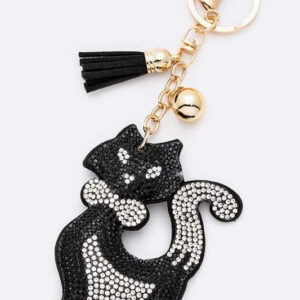 Black Cat Crystal Pillow Key Chain