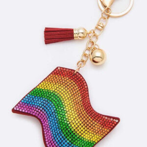 Pride Flag Rhinestone Pillow Key Chain