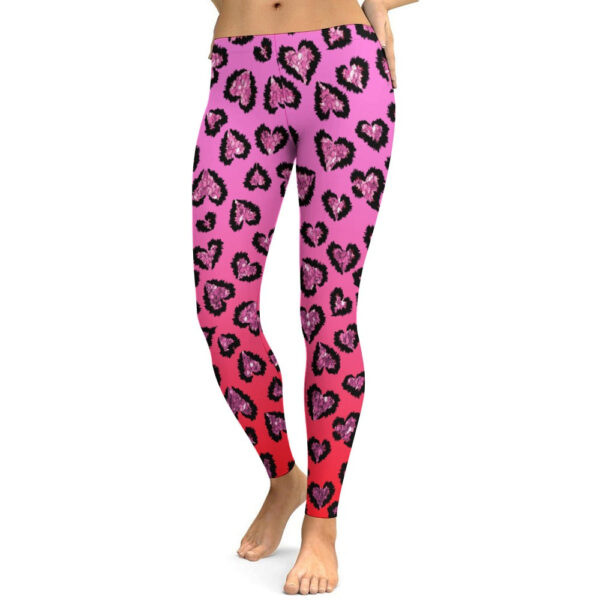 Pink Leopard Soft Ladies Tight Yoga Pants - Image 7