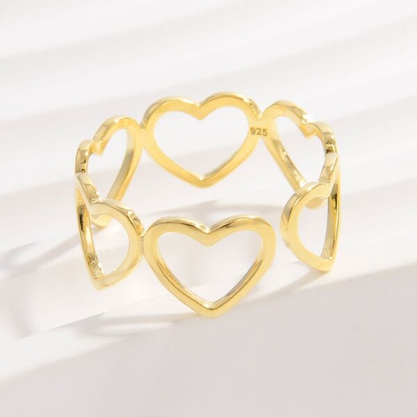 Hearts All Around 925 Sterling Silver Ring - Image 3