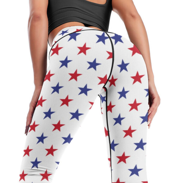 Patriotic Stars Women's Comfort Sports Yoga Pants - Image 3