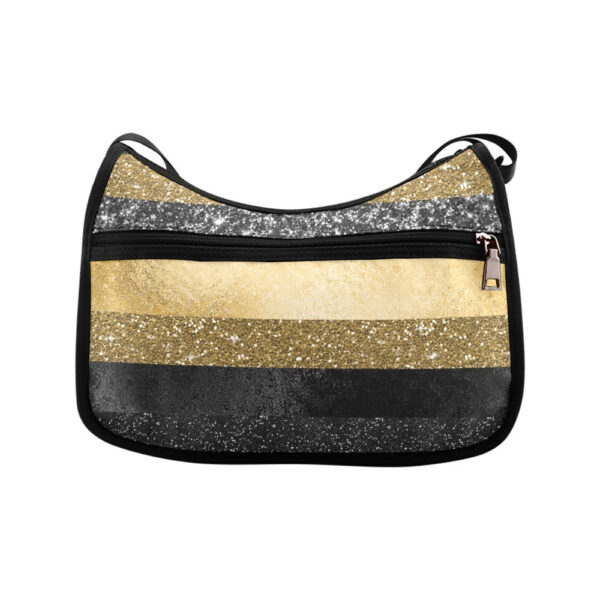 Striped Glitter Shoulder Bag