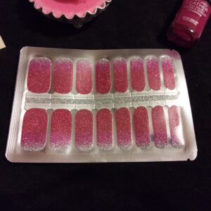 Red Shimmer with Silver Nail Polish Strip