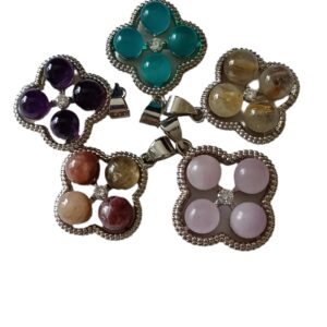 4 Stones + Rhinestone Pendant