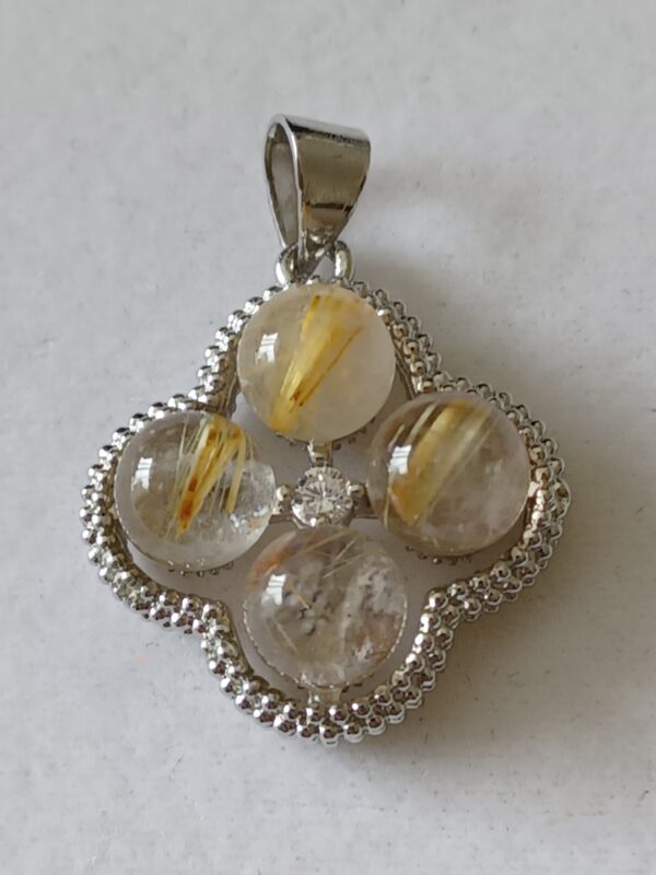 4 Stones + Rhinestone Pendant - Image 2
