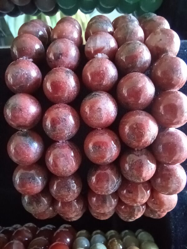 Red Jasper Natural Stone Stretch Bracelet - Image 2