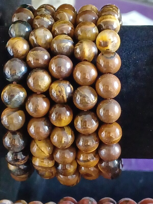 Tiger's Eye Natural Stone Stretch Bracelet - Image 2