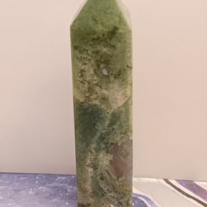 Green Moss Agate Tower Point