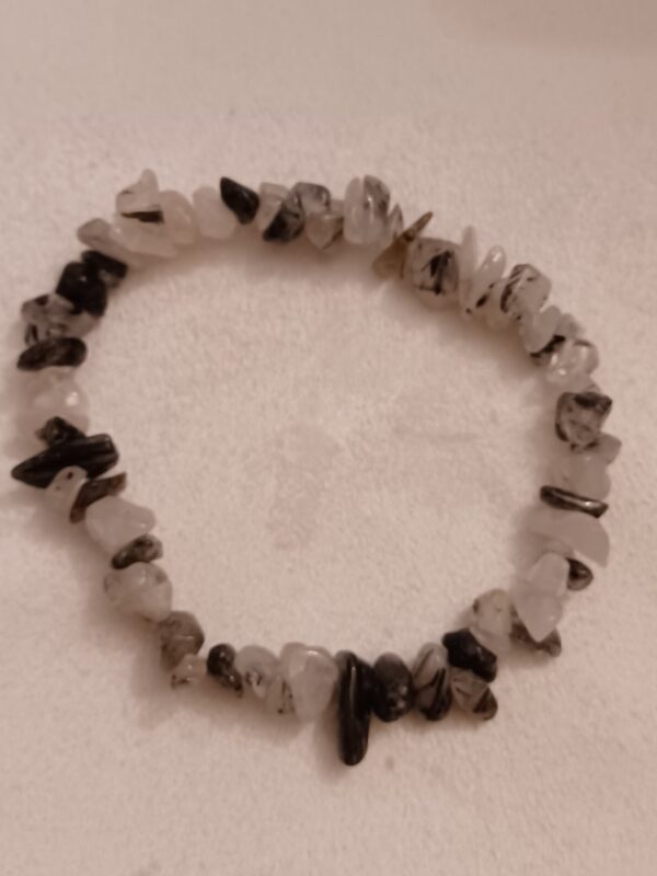 Tourmalinated Quartz Natural Stone Stretch Bracelet - Image 2