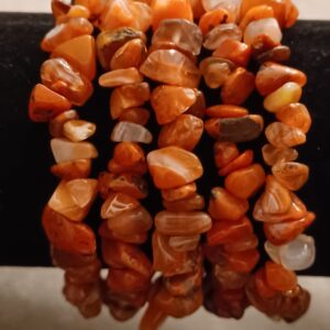 Carnelian Agate Natural Stone Stretch Bracelet