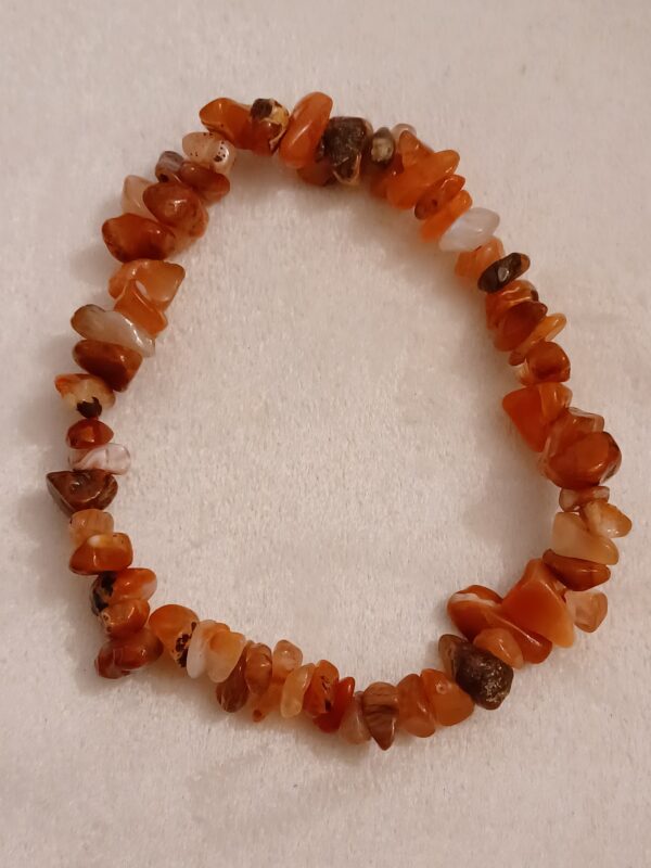 Carnelian Agate Natural Stone Stretch Bracelet - Image 2