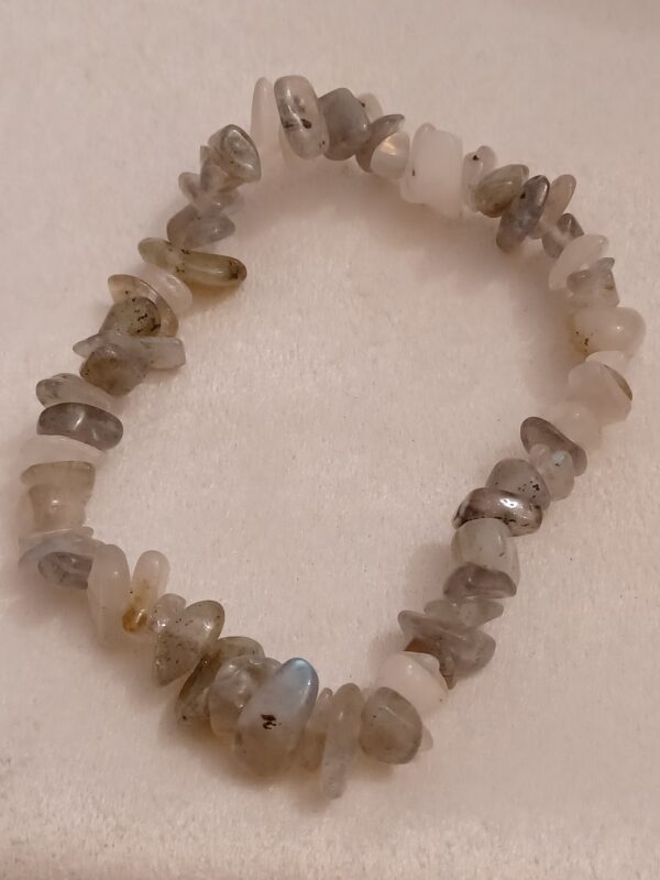 Light Smokey Quartz Natural Stone Stretch Bracelet - Image 2