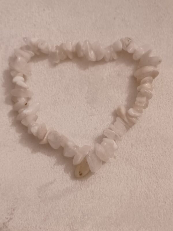 Milky Quartz Natural Stone Stretch Bracelet - Image 2