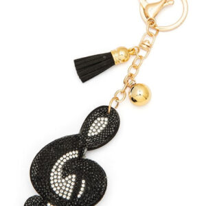 Music Note Rhinestone Pillow Key Chain