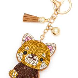 Shiba Inu Rhinestone Pillow Key Chain
