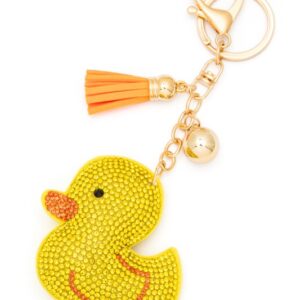 Yellow Duck Rhinestone Pillow Key Chain