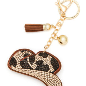 Leopard Rhinestone Cowboy Hat Pillow Keychain