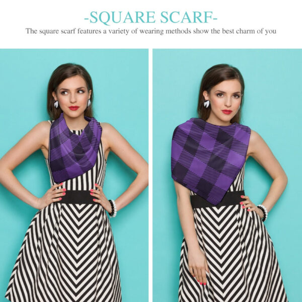 Buffalo Plaid Soft & Shiny Silk Scarves - Image 4