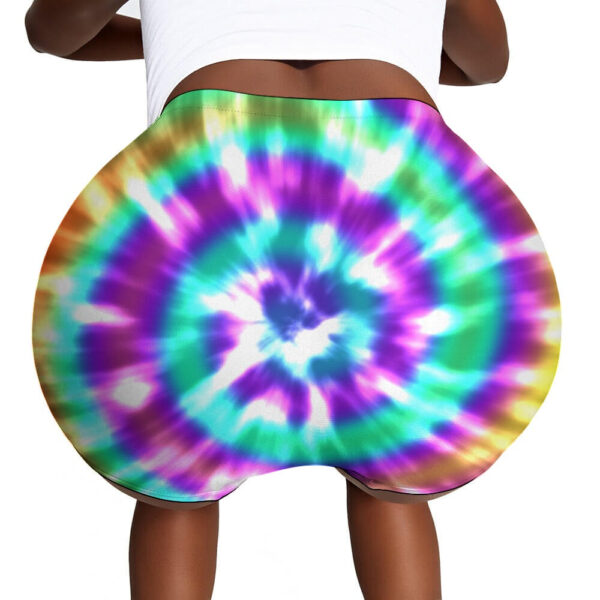 Colorful Tie Dye Ladies Shorts - Image 6