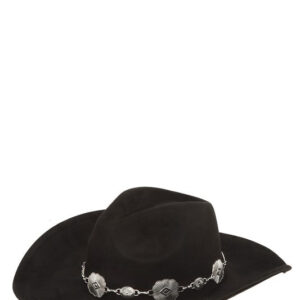 Fedora Hat with Vintage Metal Chain Accent